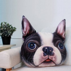 Grand coussin chien 3D boston terrier